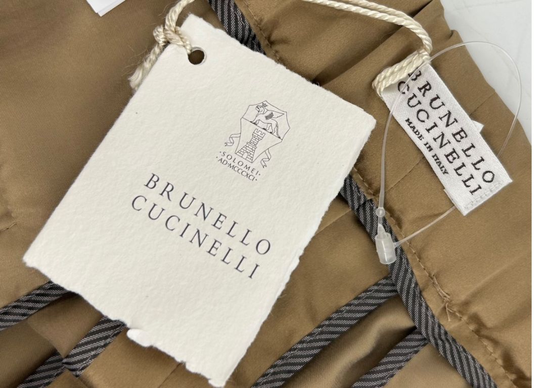 NWT Brunello Cucinelli Tan Silk Moto Jogger Pants – Size IT 44 / US 8