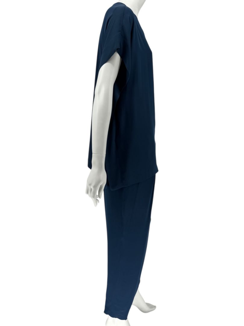 Loro Piana Blue Silk-Blend Lounge Set – Size 46