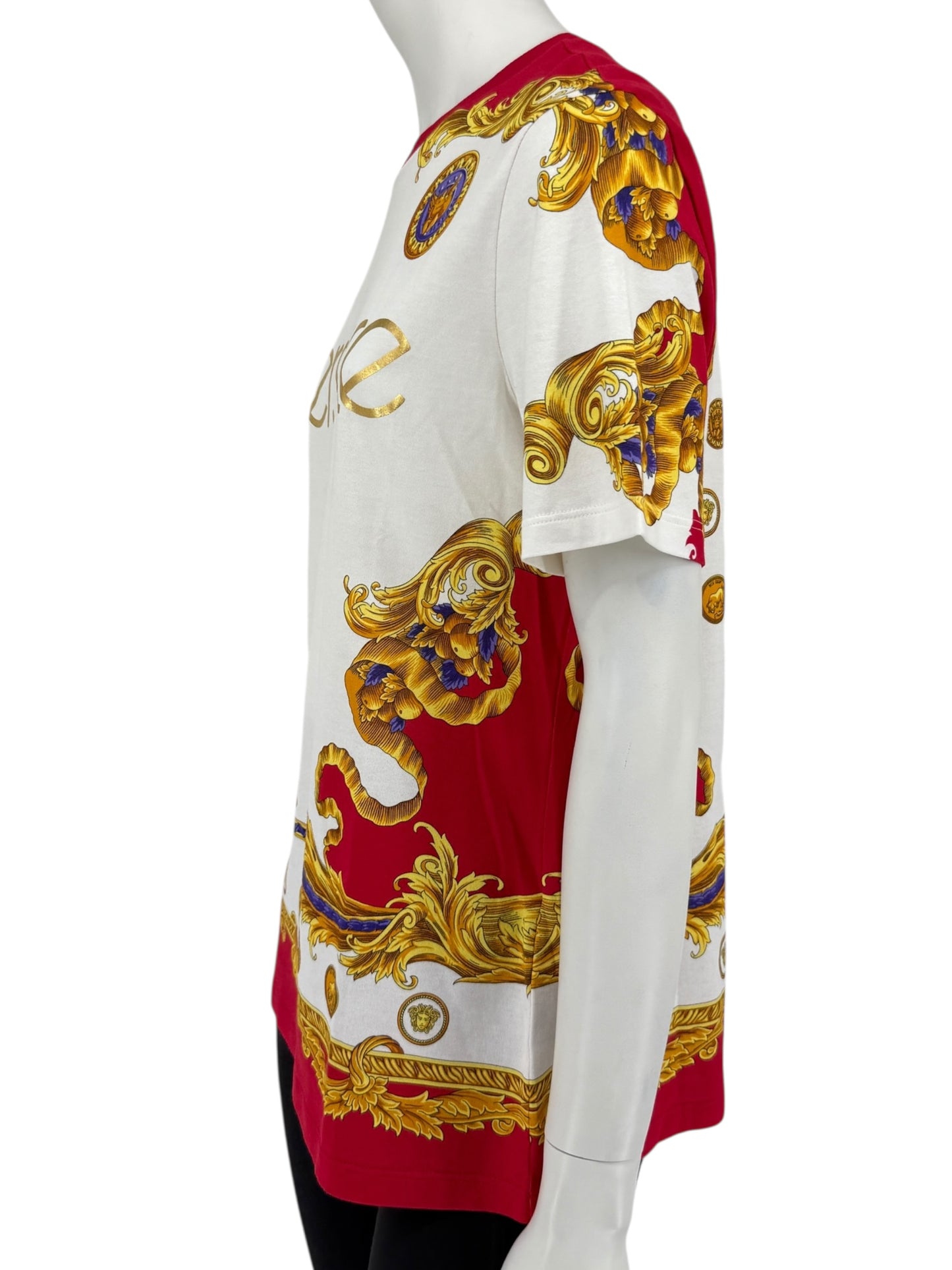 Versace Red & White Medusa Baroque Graphic T-Shirt – Size IT 42