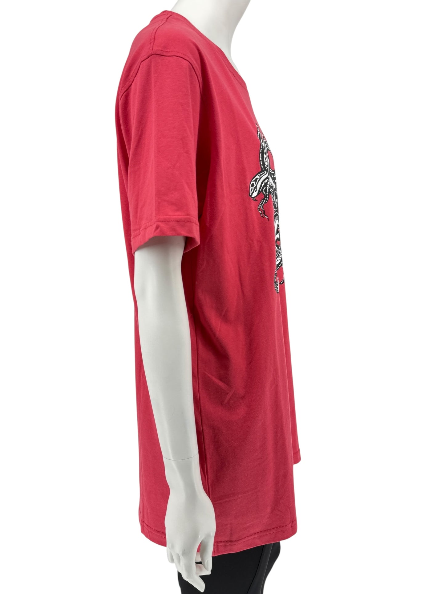 Roberto Cavalli Red Graphic Snake Logo T-Shirt – Size XXL