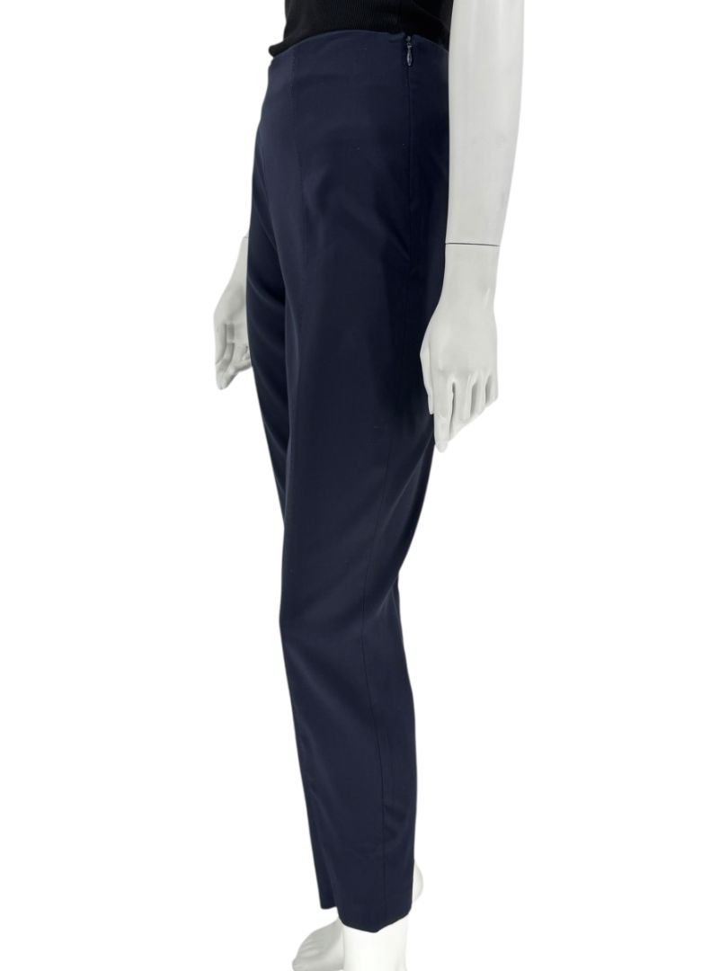 The Row Navy Wool-Silk Blend Cropped Trousers – Size 10
