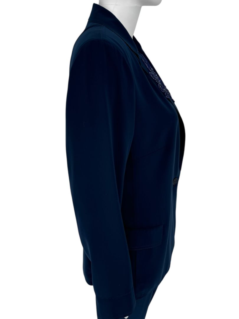Pamella Roland Navy Embellished Pant Suit – Large