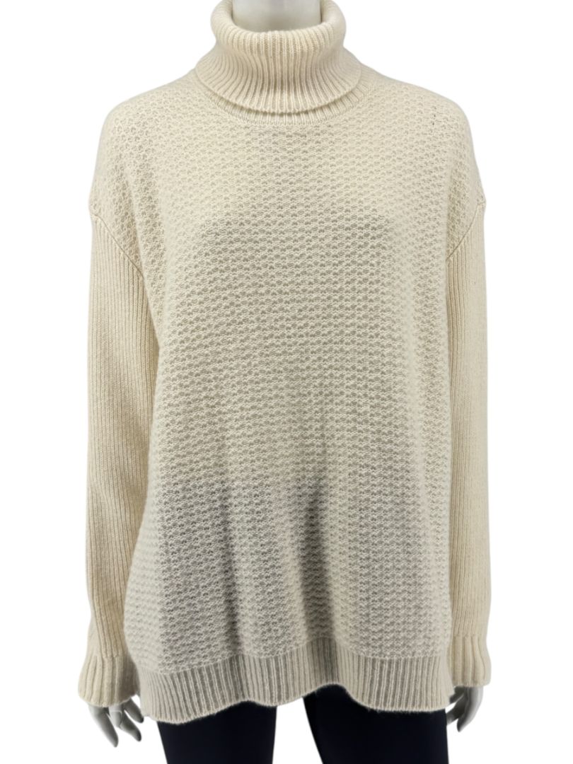 Marni Cream Textured Wool Turtleneck Sweater – Size IT 42