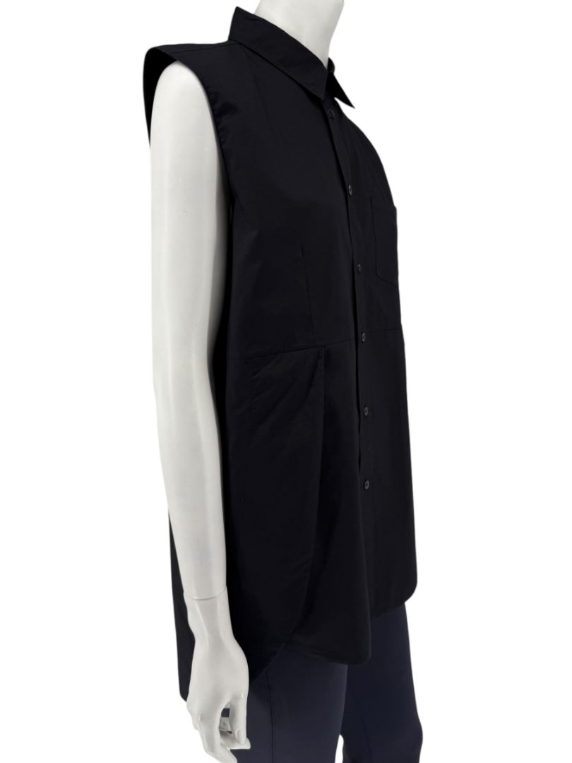 Marni Black Cotton Sleeveless Button-Front Shirt – Size IT 42