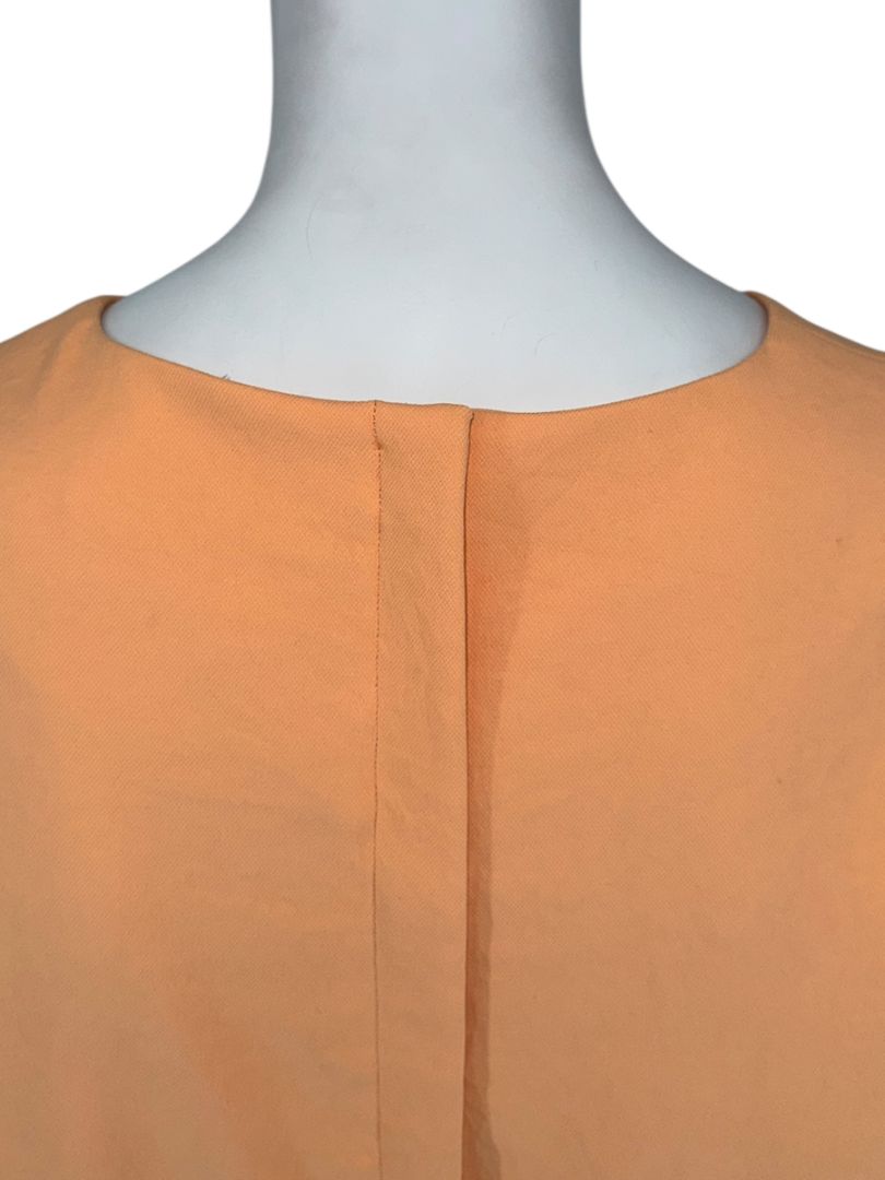 Tibi Apricot Sculpted Sleeve Shift Dress – Size 8