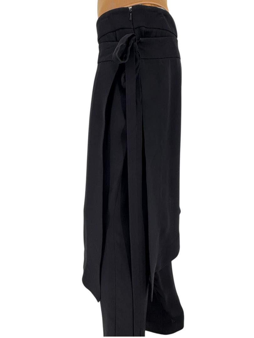 NWT Oscar de la Renta Black Asymmetric Overlay Pants – Size 10