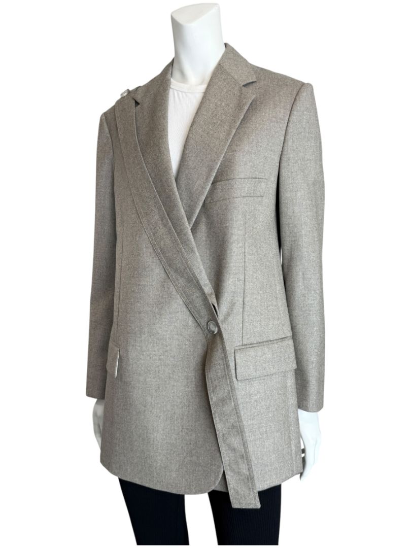 Stella McCartney Grey Wool Structured Blazer – Size IT 40