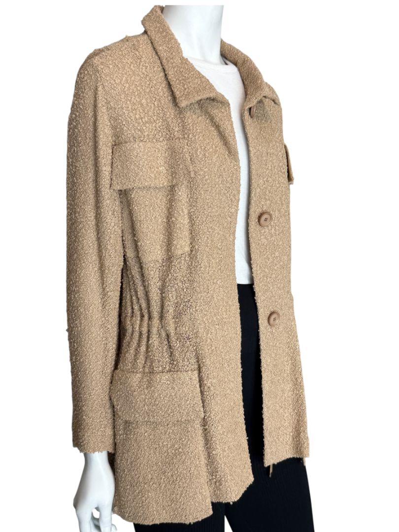 Akris Beige Bouclé Utility Jacket – Size 8