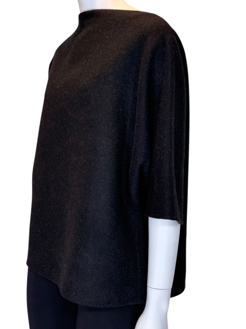 The Row Black Mélange Wool-Blend Top – Size Small