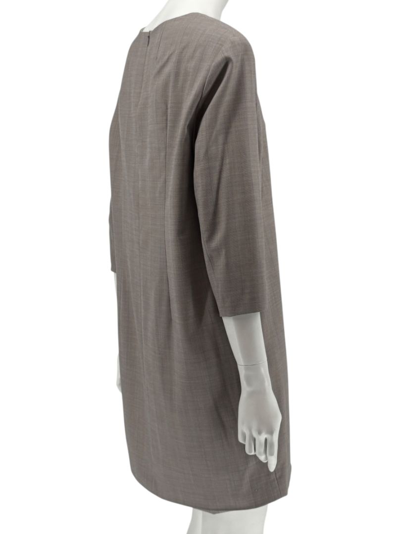 The Row Taupe Wool-Blend Shift Dress – Size M