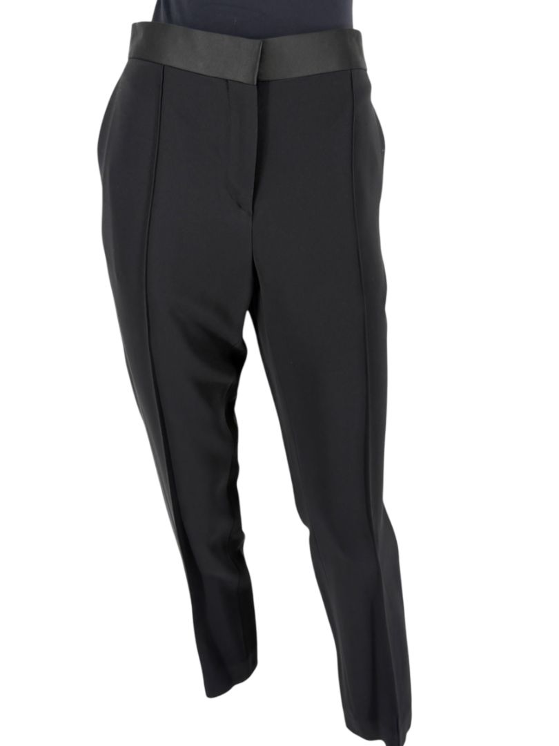 Céline Black Cropped Trousers with Satin Waistband – Size IT 42