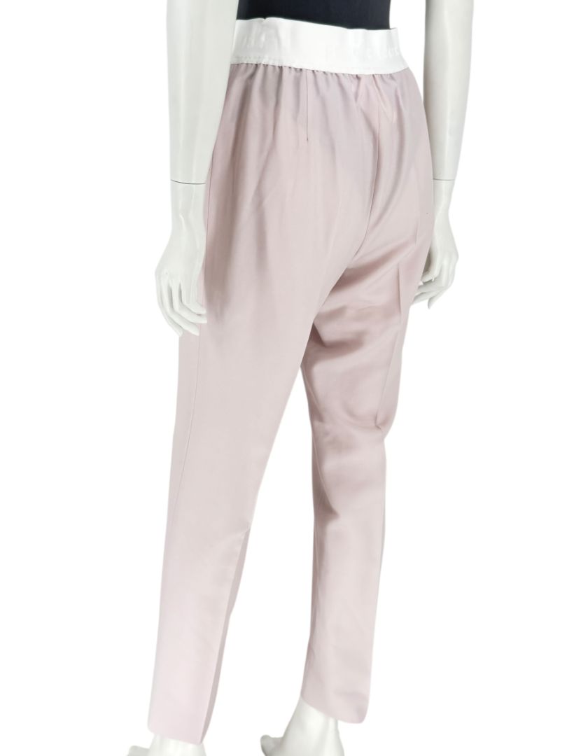 Pamella Roland Pale Pink Pants with White Logo Waistband – Large