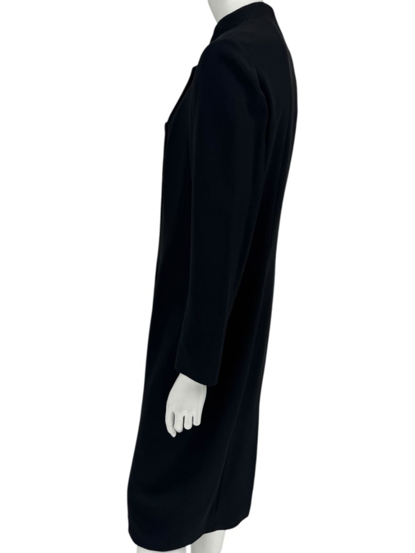 Pamella Roland Black Asymmetric Button-Front Dress - Large