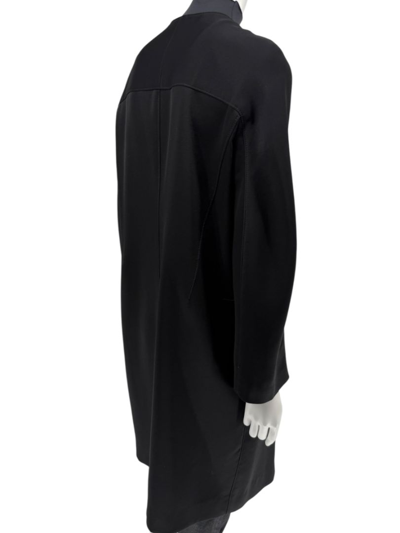 Pamella Roland Black Open-Front Longline Coat – Large