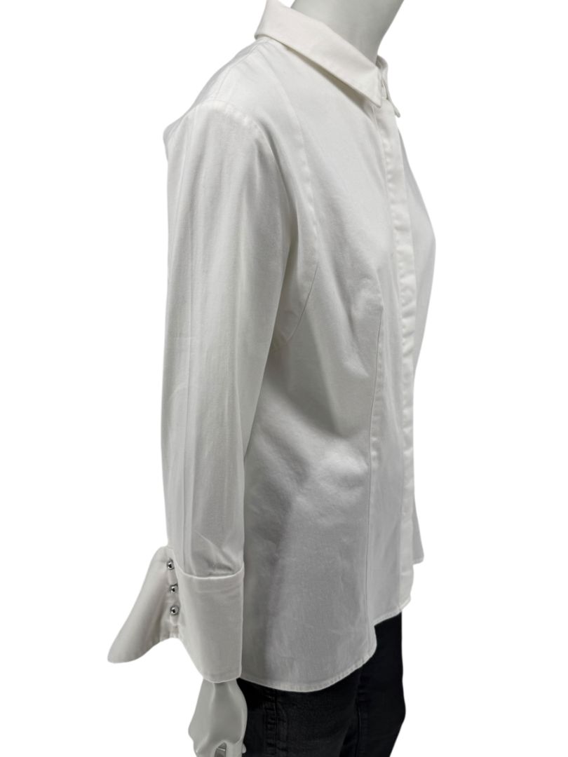 Pamella Roland White Button-Front Shirt – Large