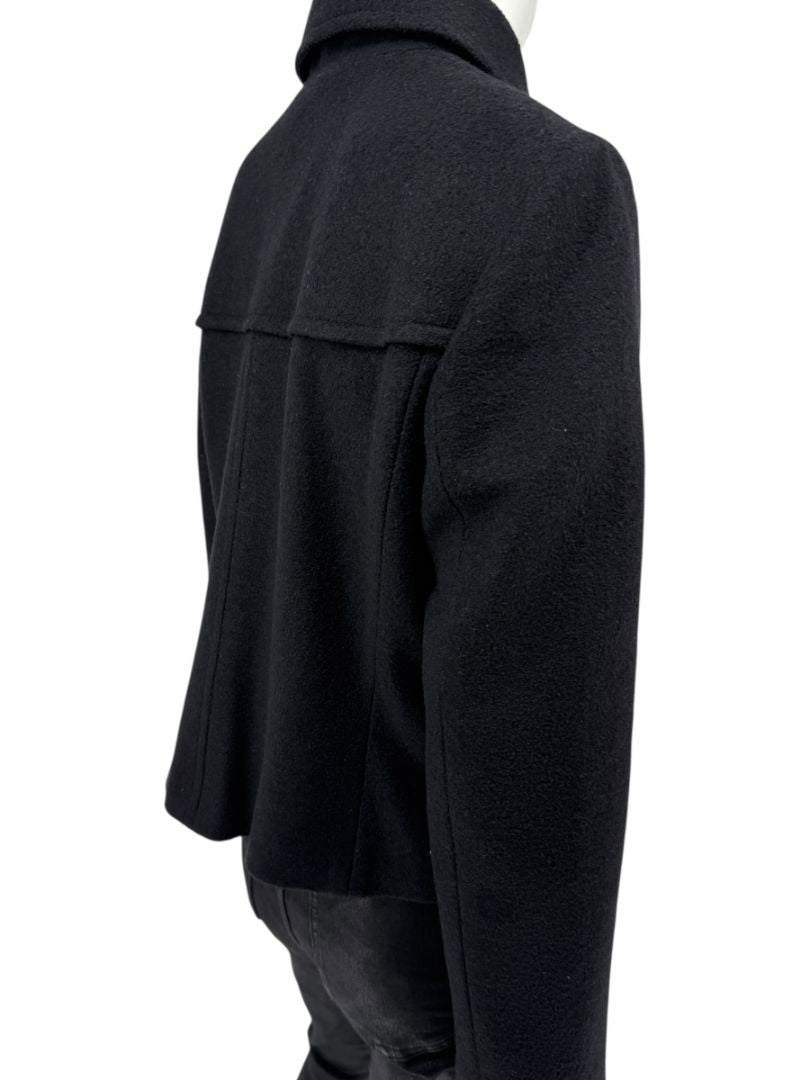 Lida Baday Black Wool Cropped Peacoat – Size 12