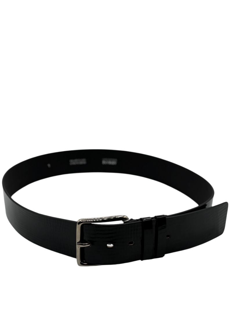 Armani Collezioni Black Patent Leather Belt – Size 42 (L) – 2" Wide