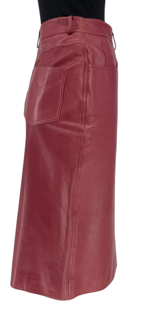 Christian Dior Boutique Rose Leather Skirt – Size 12