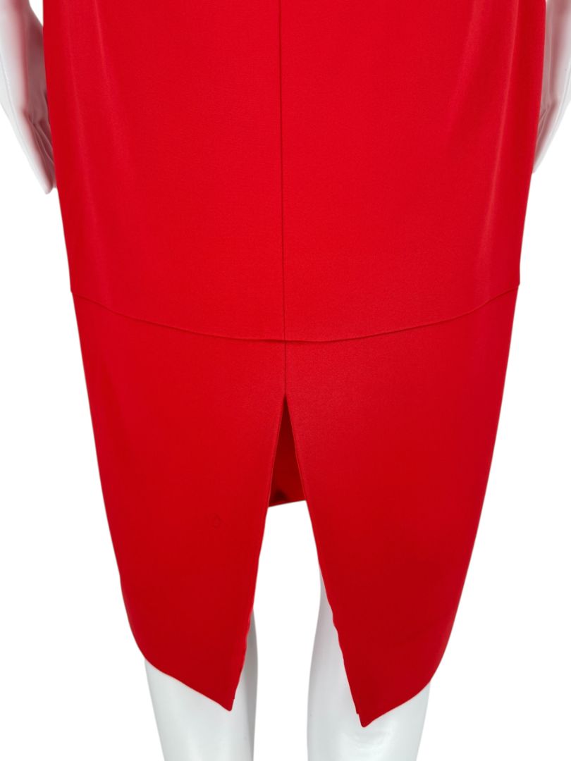 Pamella Roland Sculptural Red Cocktail Dress – Estimated Size 12