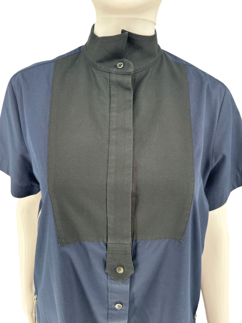 Sacai Pleated Insert Zip Shirt Dress - Size 2