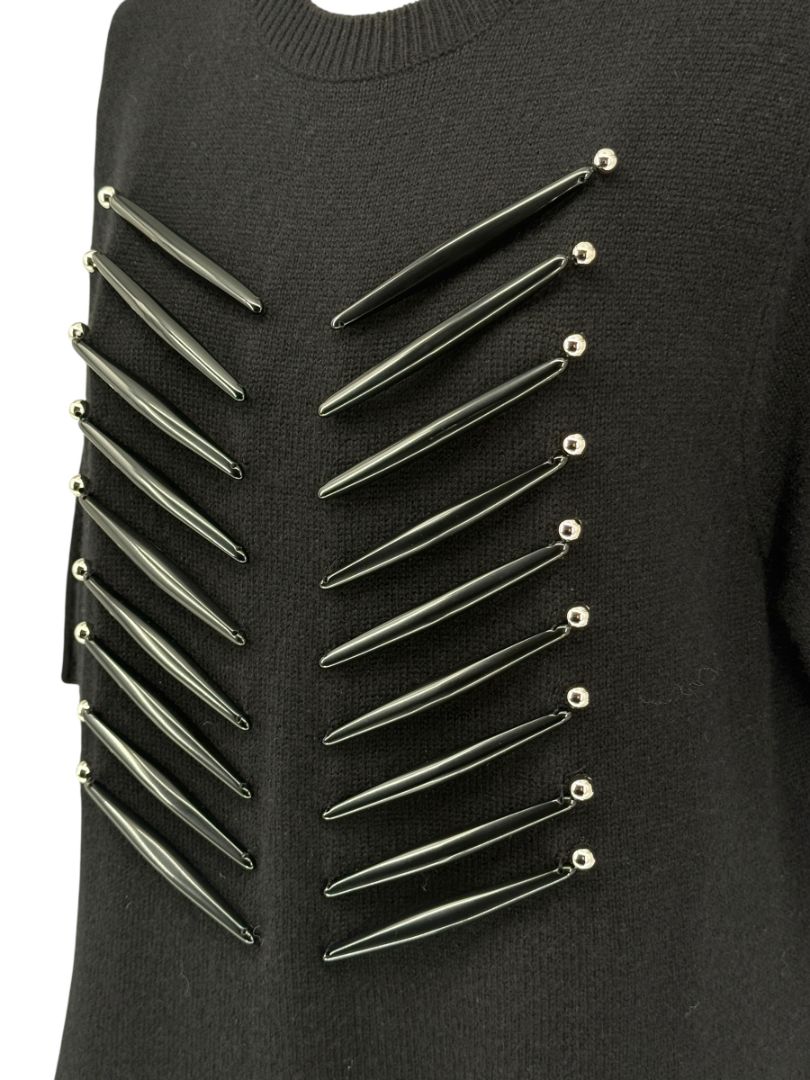 Louis Vuitton Black Cashmere Sweater Dress with Hardware Detail – Size L