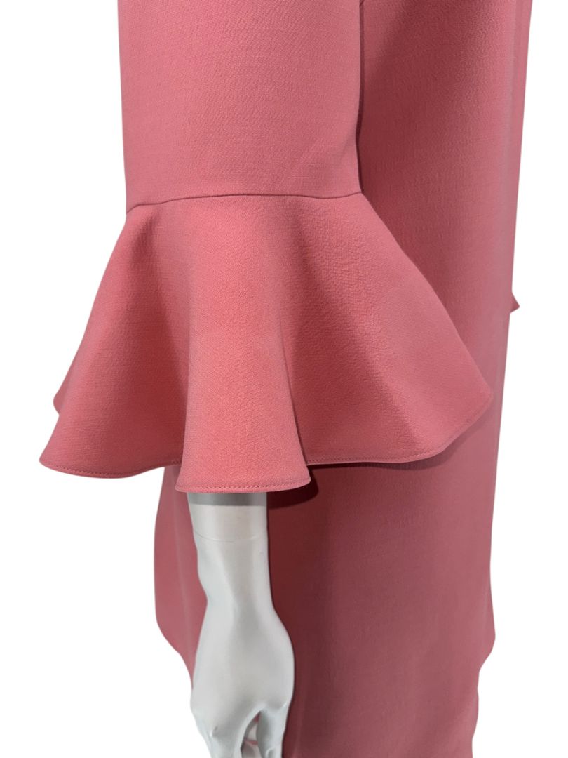 Valentino Rose Pink Crepe Ruffle Sleeve Shift Dress – Size 10