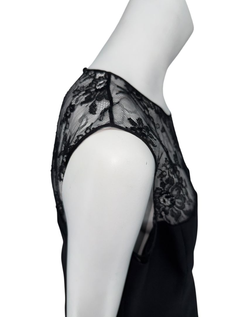 Christian Dior Black Lace-Trim Sleeveless Top – Size FR 44 (US 12)