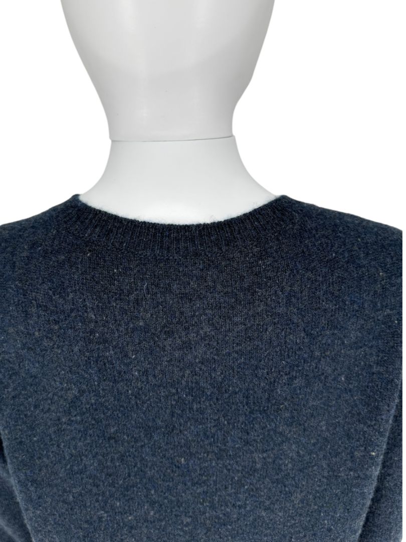 Loro Piana Navy Cashmere Split-Neck Tunic Sweater Dress – Size L