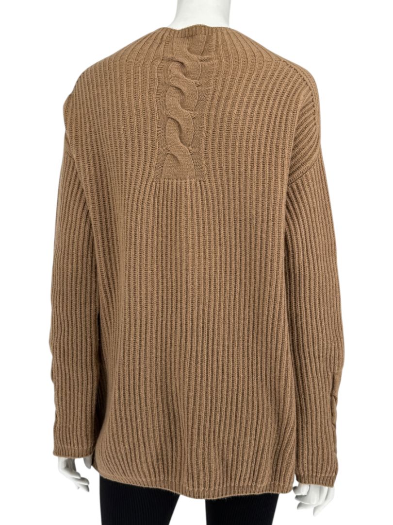 S’Max Mara Camel Ribbed Wool-Cashmere Sweater – Size M
