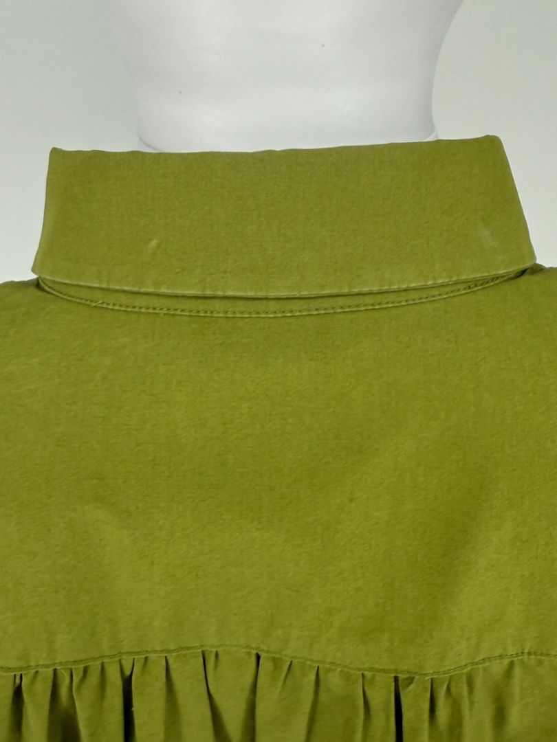 Max Mara Olive Green Cotton Poplin Tunic Shirt – Size IT 42 (US 6)
