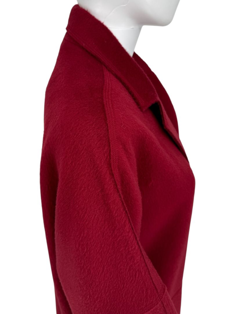 Pamella Roland Burgundy Cashmere Double-Breasted Coat – Size L