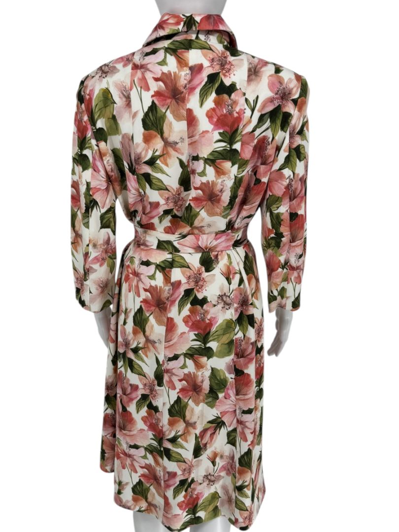 Pamella Roland Pink & Green Floral Belted Jacket – Large
