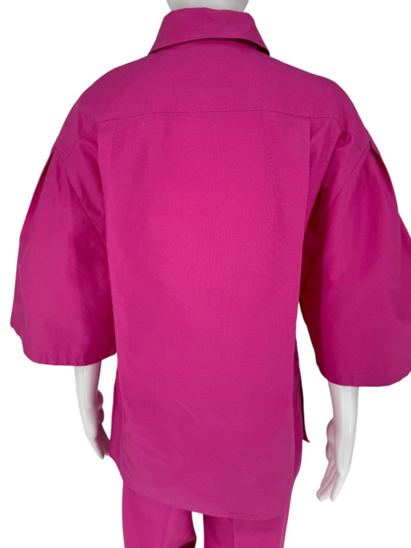 Max Mara Pink Cotton Top & Viscose Pant Set – Size Top 6 / Pants 12
