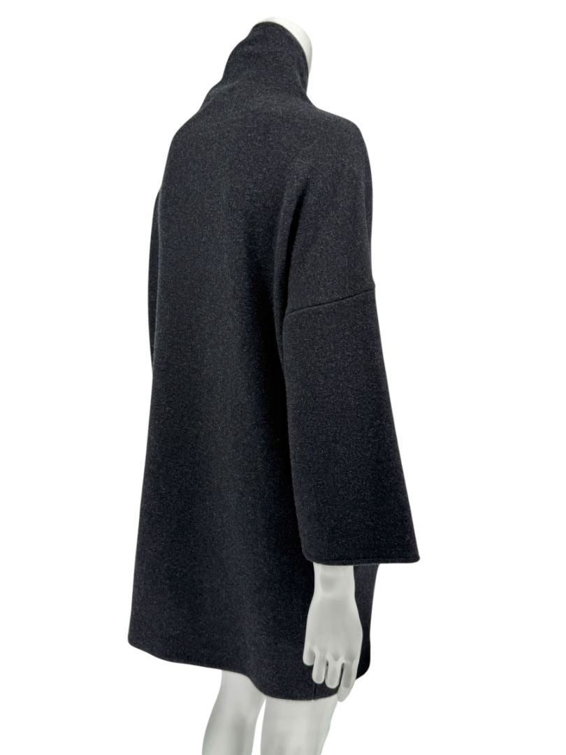 Loro Piana Charcoal Grey Reversible Wool-Cashmere Tunic Dress – Size S