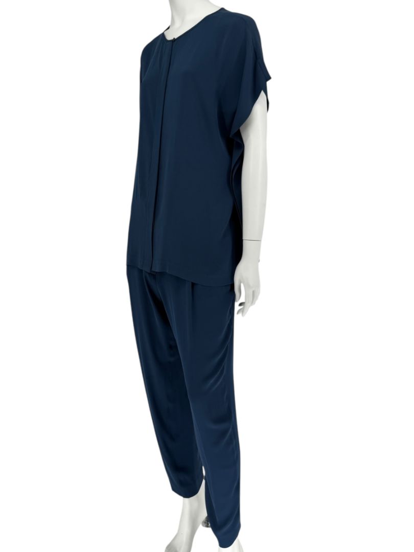 Loro Piana Blue Silk-Blend Lounge Set – Size 46