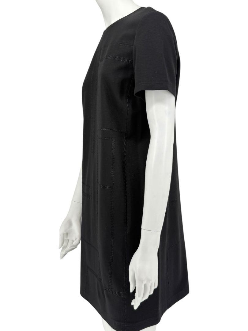 Lafayette 148 Black Textured Knit Shift Dress - Size M