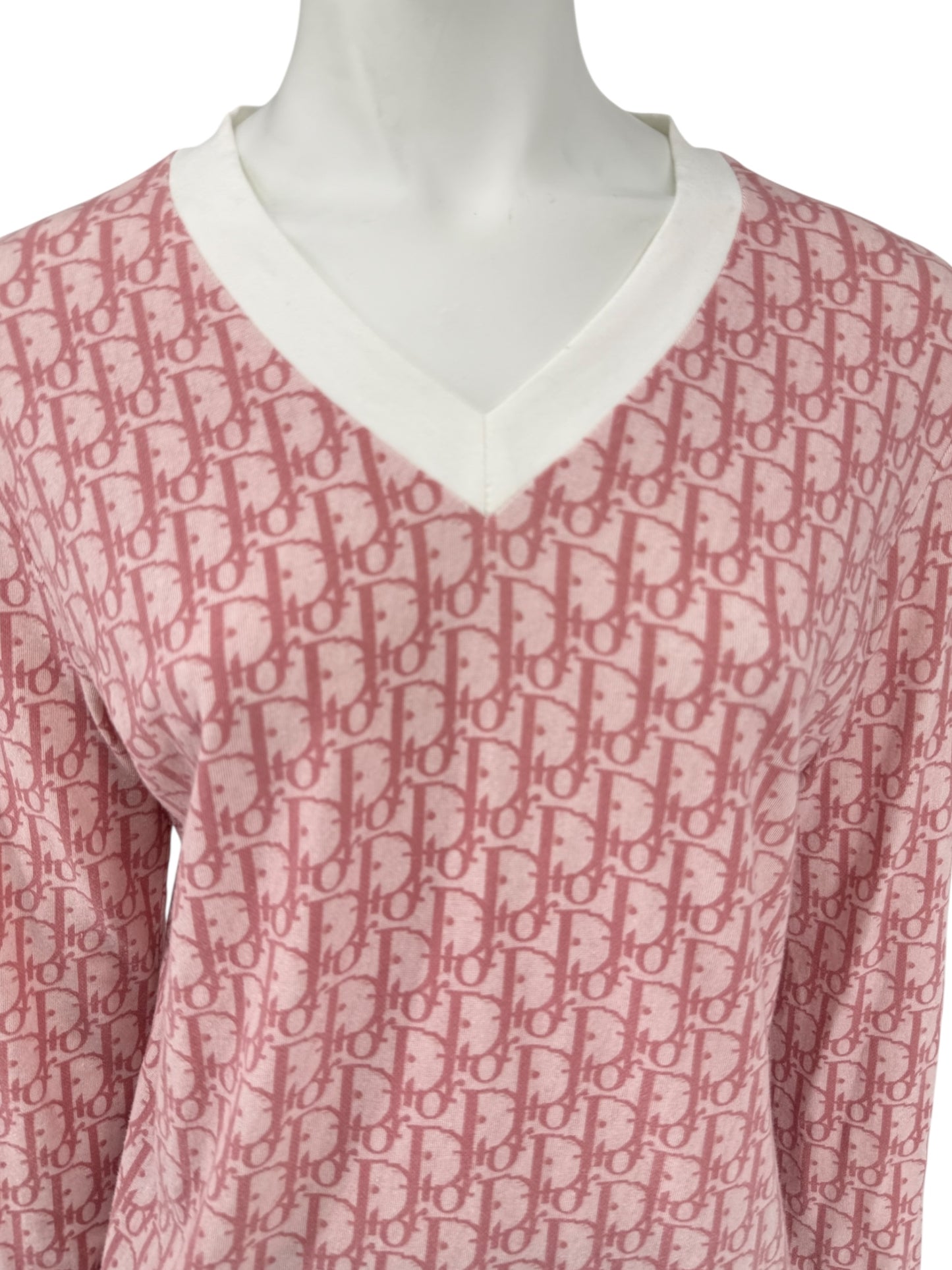 Christian Dior by John Galliano Diorissimo V-Neck Long Sleeve Shirt – Size FR 44