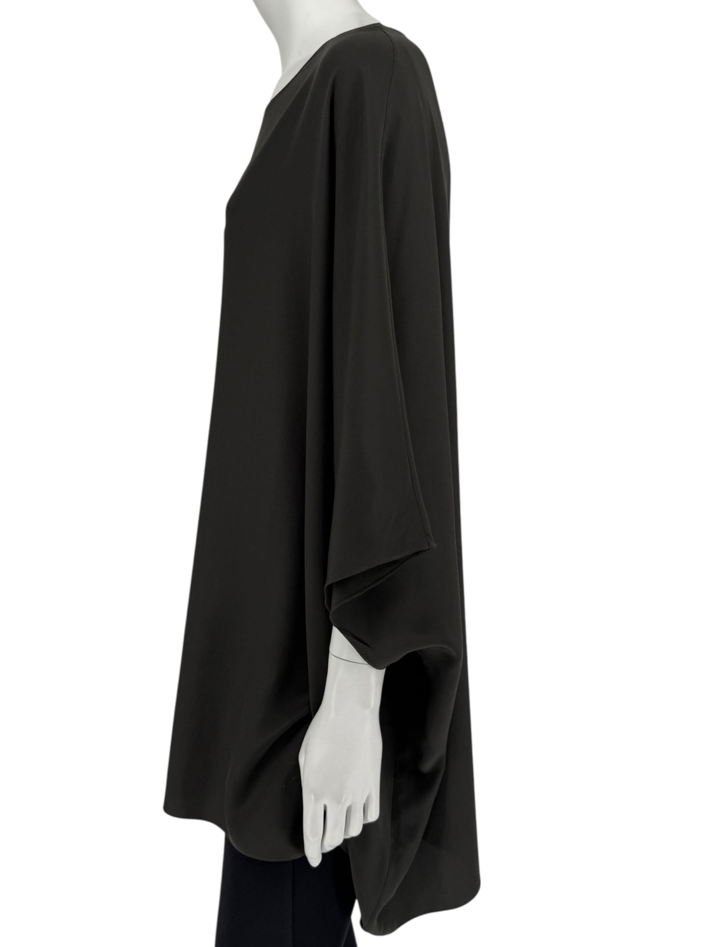 The Row Charcoal Grey Silk Oversized Tunic Blouse – Size M