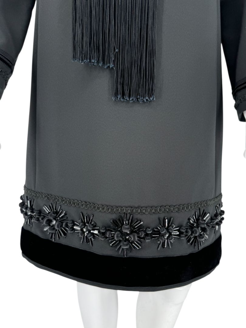 Pamella Roland Black Embellished Hem Dress – Large