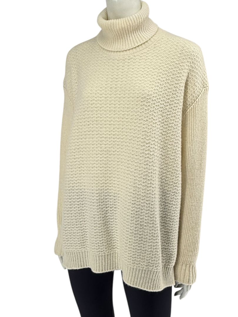 Marni Cream Textured Wool Turtleneck Sweater – Size IT 42