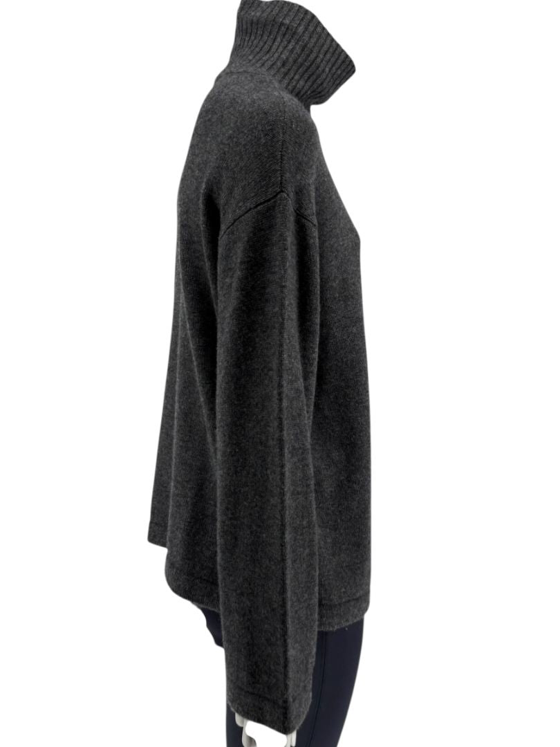 ‘S MaxMara Charcoal Wool-Cashmere Turtleneck Sweater – Size S
