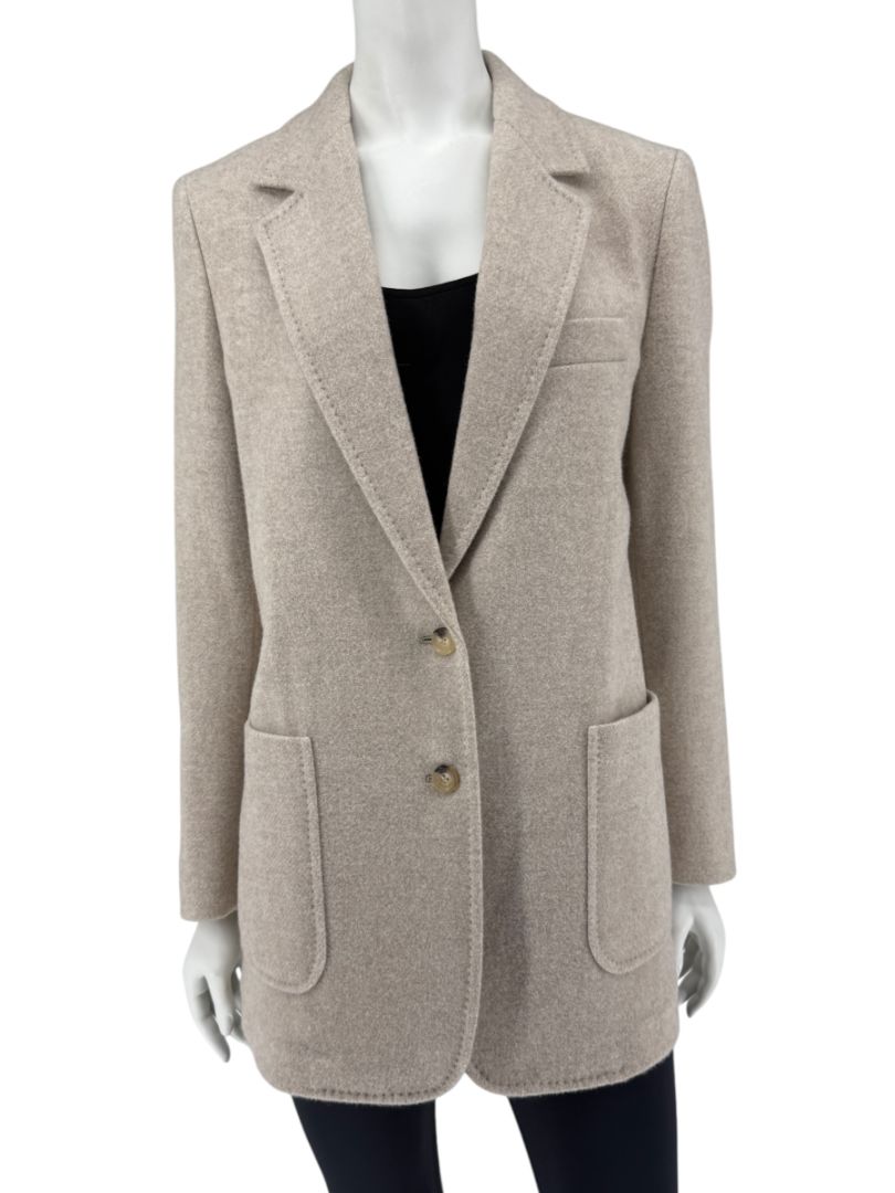 Max Mara Bronze-Gold Wool-Blend Blazer – Size IT 44