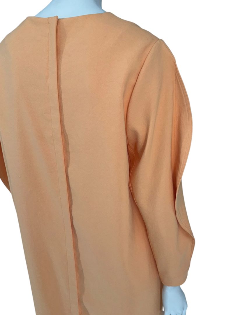Tibi Apricot Sculpted Sleeve Shift Dress – Size 8