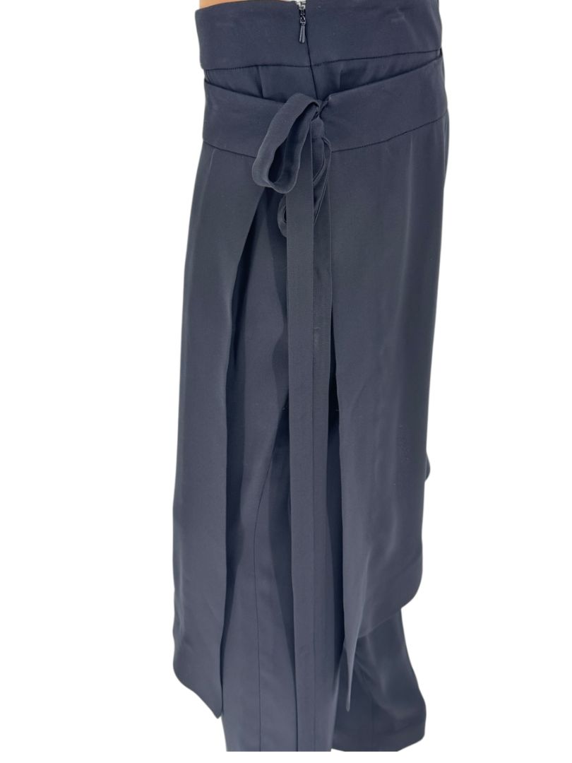 NWT Oscar de la Renta Black Asymmetric Overlay Pants – Size 10