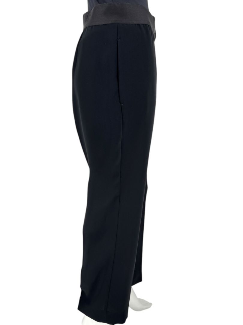 Max Mara Black Tailored Pants with Contrast Waistband – Size 14 (US)