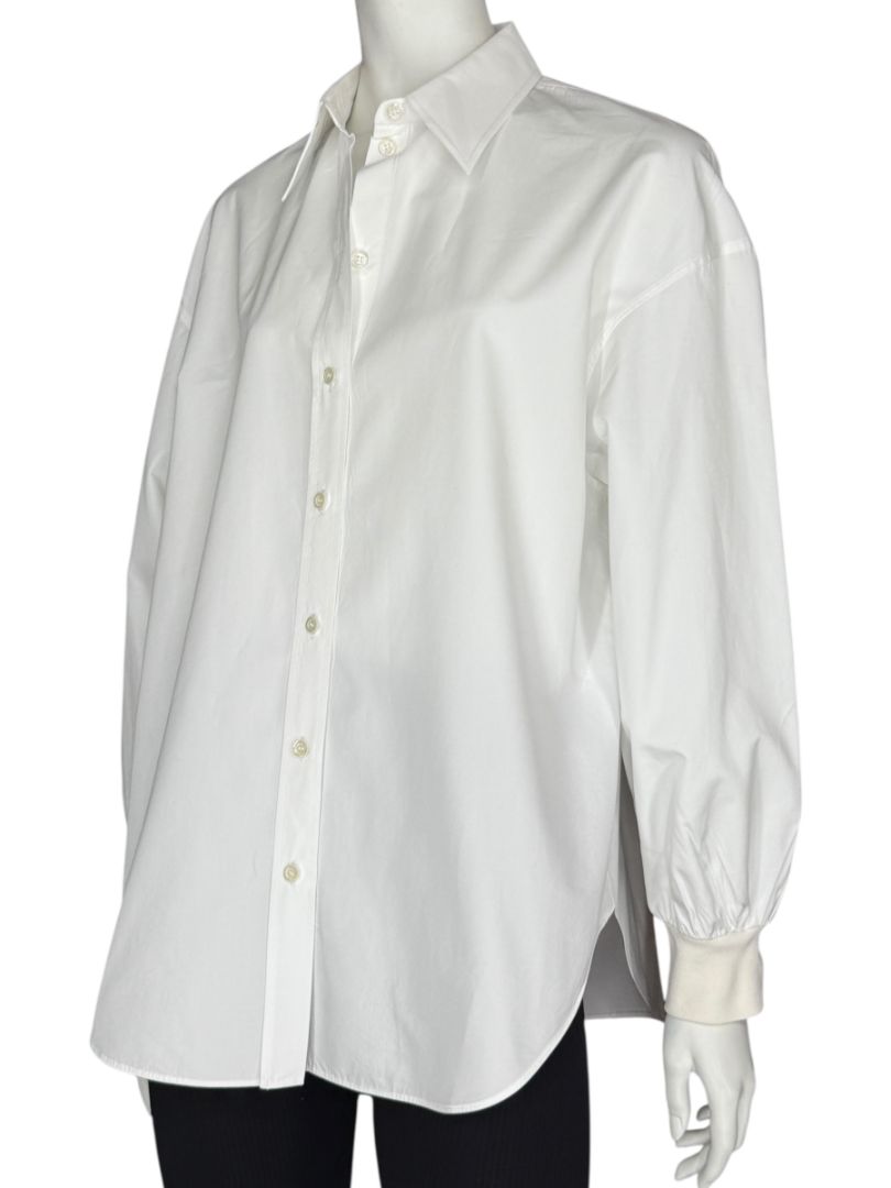 Alexander McQueen White Cotton Shirt with Balloon Sleeves – Size IT 38