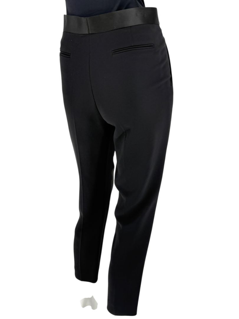 Céline Black Cropped Trousers with Satin Waistband – Size IT 42