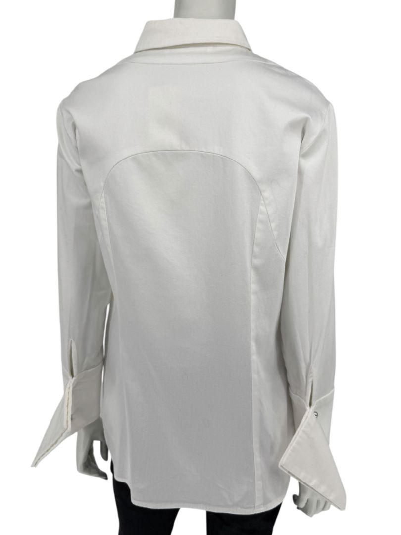 Pamella Roland White Button-Front Shirt – Large