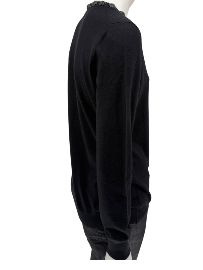 Burberry London Black Embellished Silk-Blend Sweater – Size L