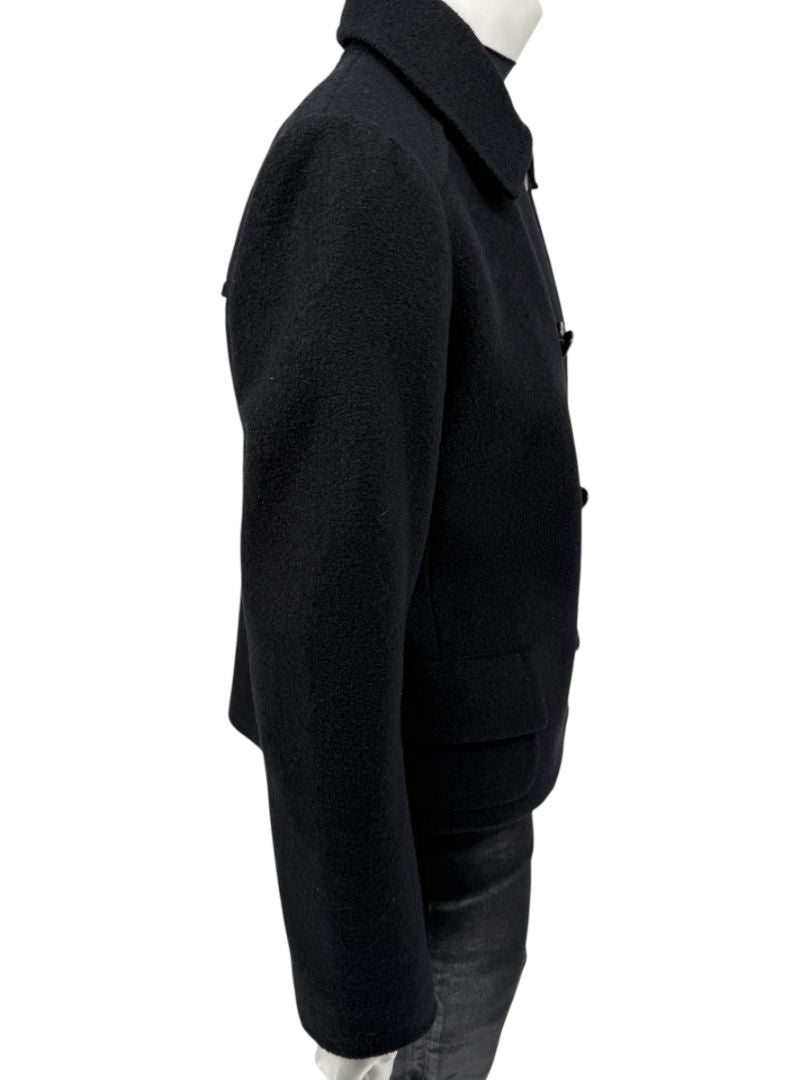 Lida Baday Black Wool Cropped Peacoat – Size 12